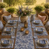 Samara Rectangle Dark Blue Hard Coaster Set of 4 | Madras Link
