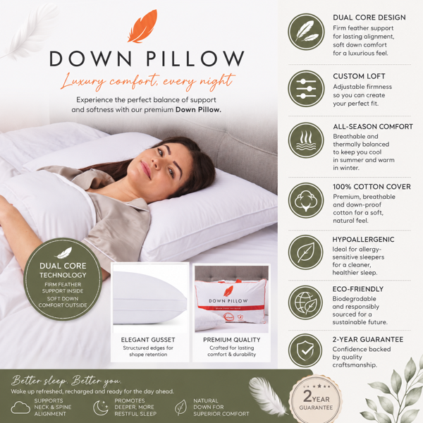 Goose Down Surround Pillow  Bianca