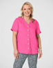 Audrey Ruffle Detail Linen Top – Raspberry  Gordon Smith