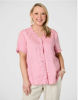 Audrey Ruffle Detail Linen Top – Pale Pink  Gordon Smith
