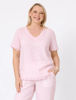 Lilly Scallop Hem Linen Top – Pale Pink  Gordon Smith