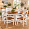 Hampton Extended Dining table ONLY | Polished Teak & White
