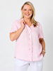 Audrey Ruffle Detail Linen Top – Pale Pink | Gordon Smith